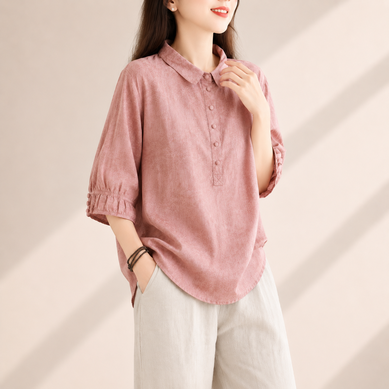 Maeve Cotton Linen Button Blouse
