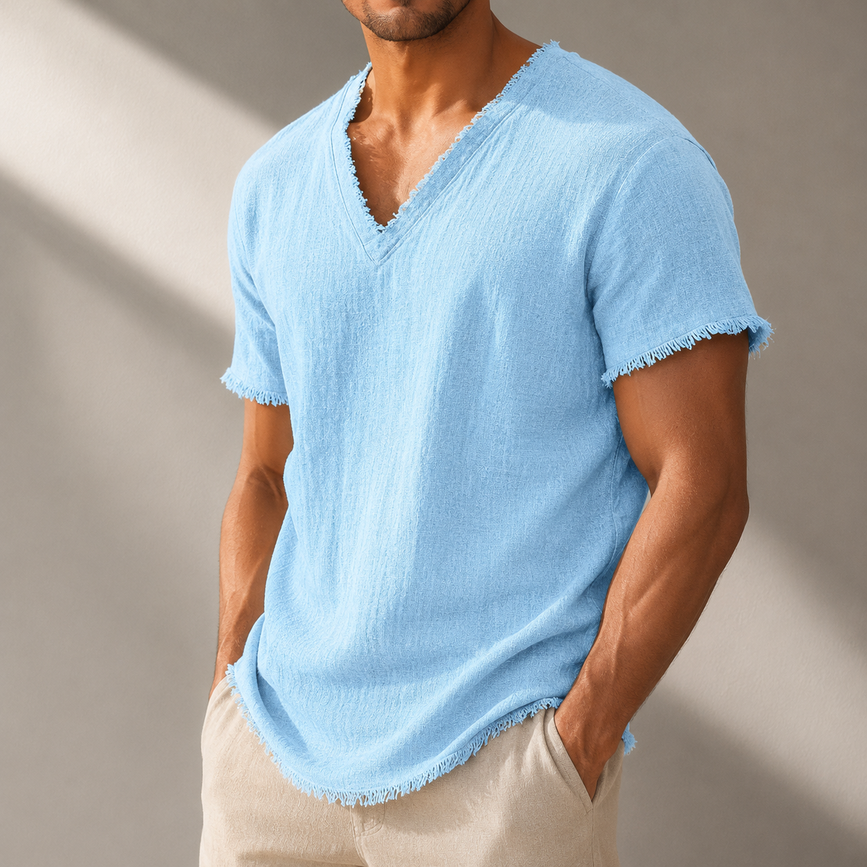 Santino Linen V-Neck T-Shirt