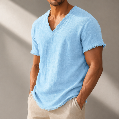 Santino Linen V-Neck T-Shirt