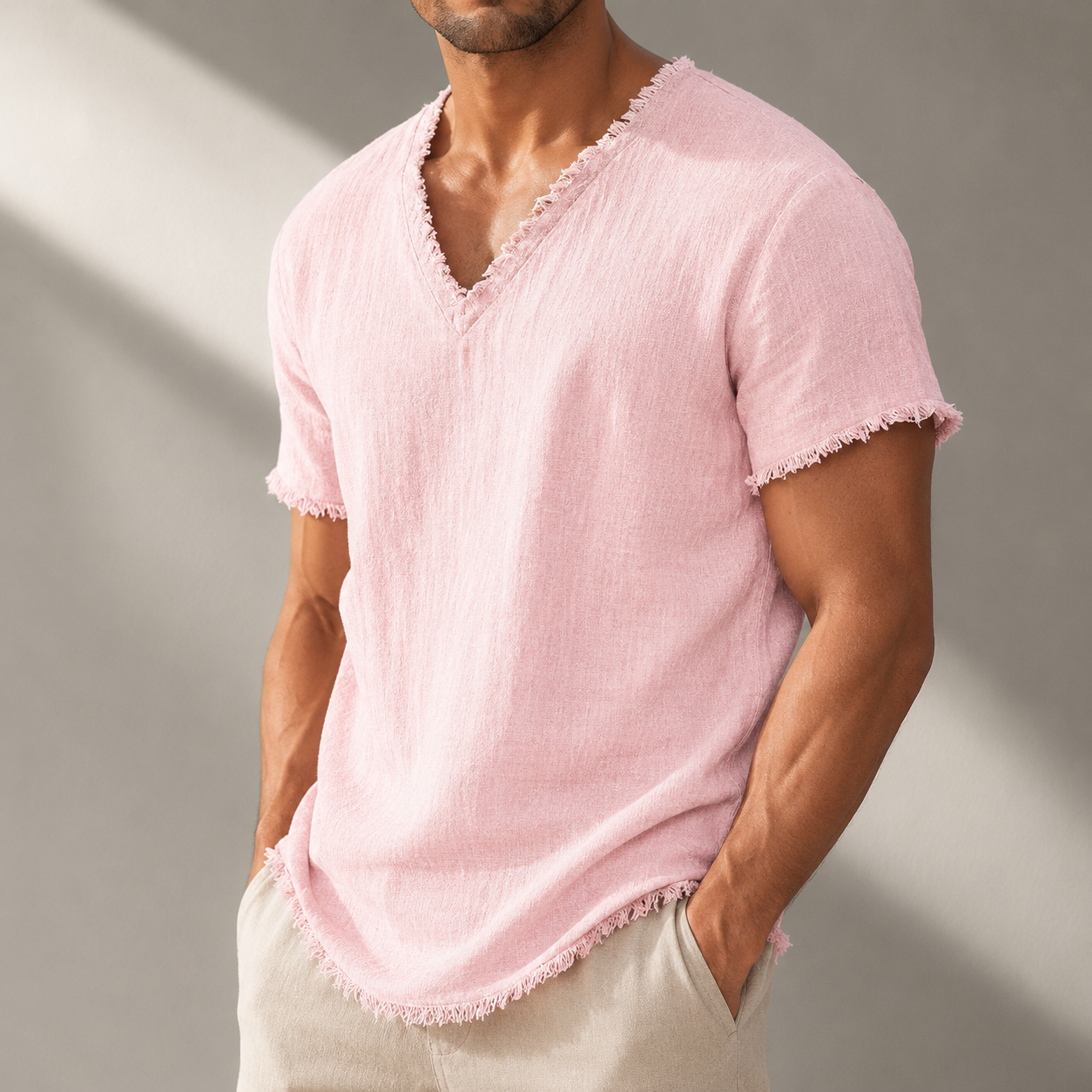 Santino Linen V-Neck T-Shirt