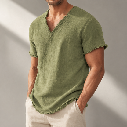 Santino Linen V-Neck T-Shirt