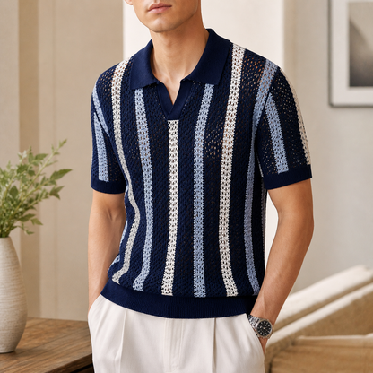 Capri Knit Stripe Polo Shirt