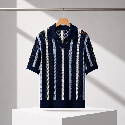Capri Knit Stripe Polo Shirt