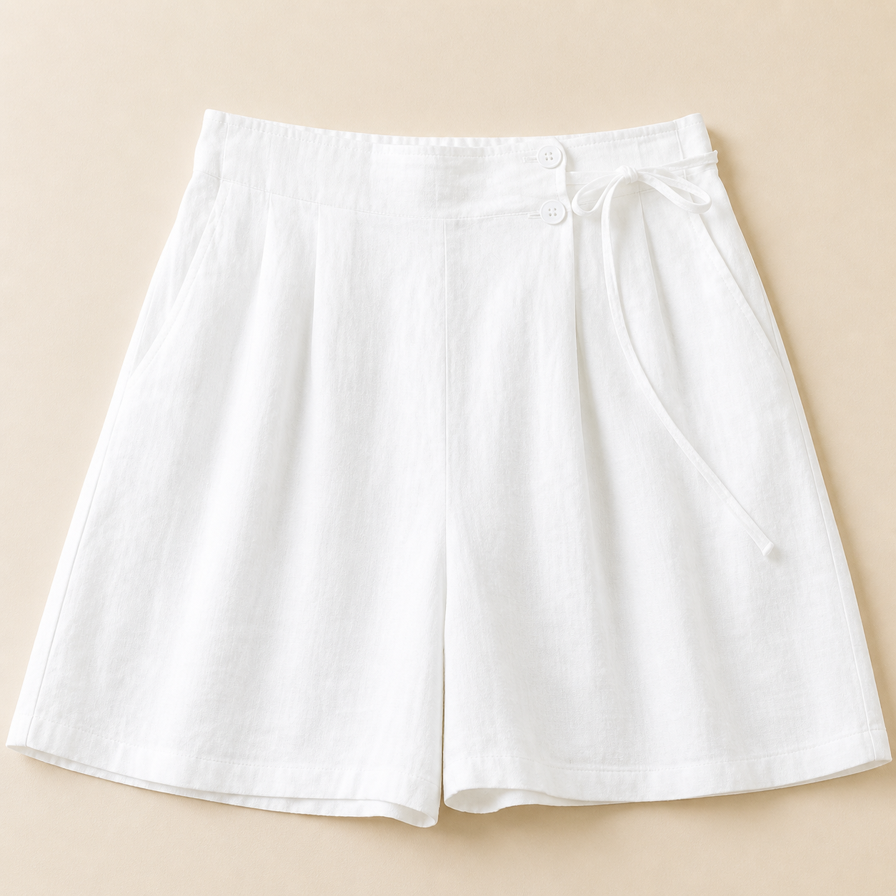 Amara Cotton Linen Wrap Shorts