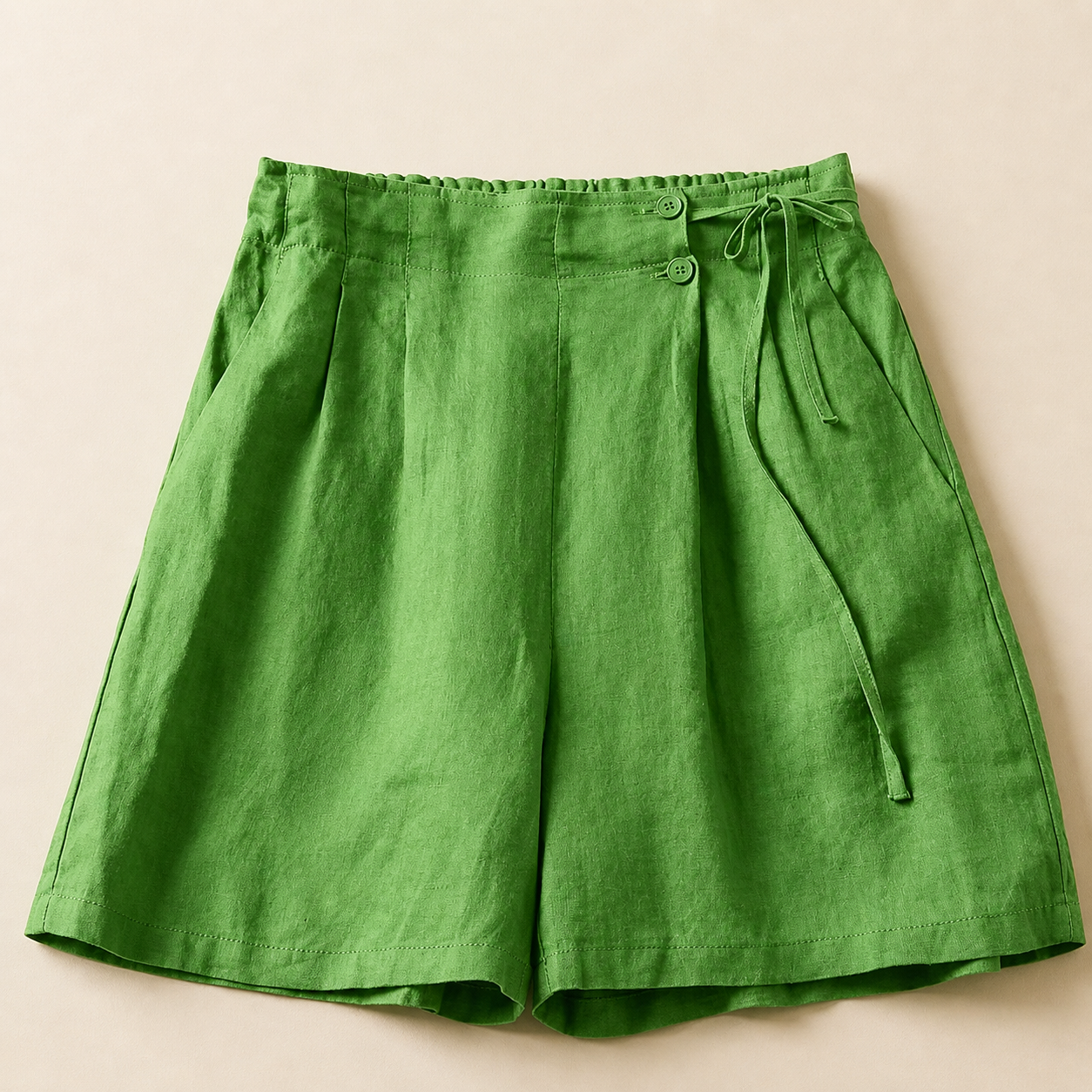 Amara Cotton Linen Wrap Shorts