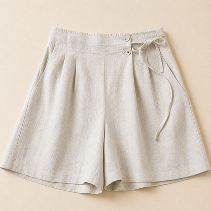 Amara Cotton Linen Wrap Shorts