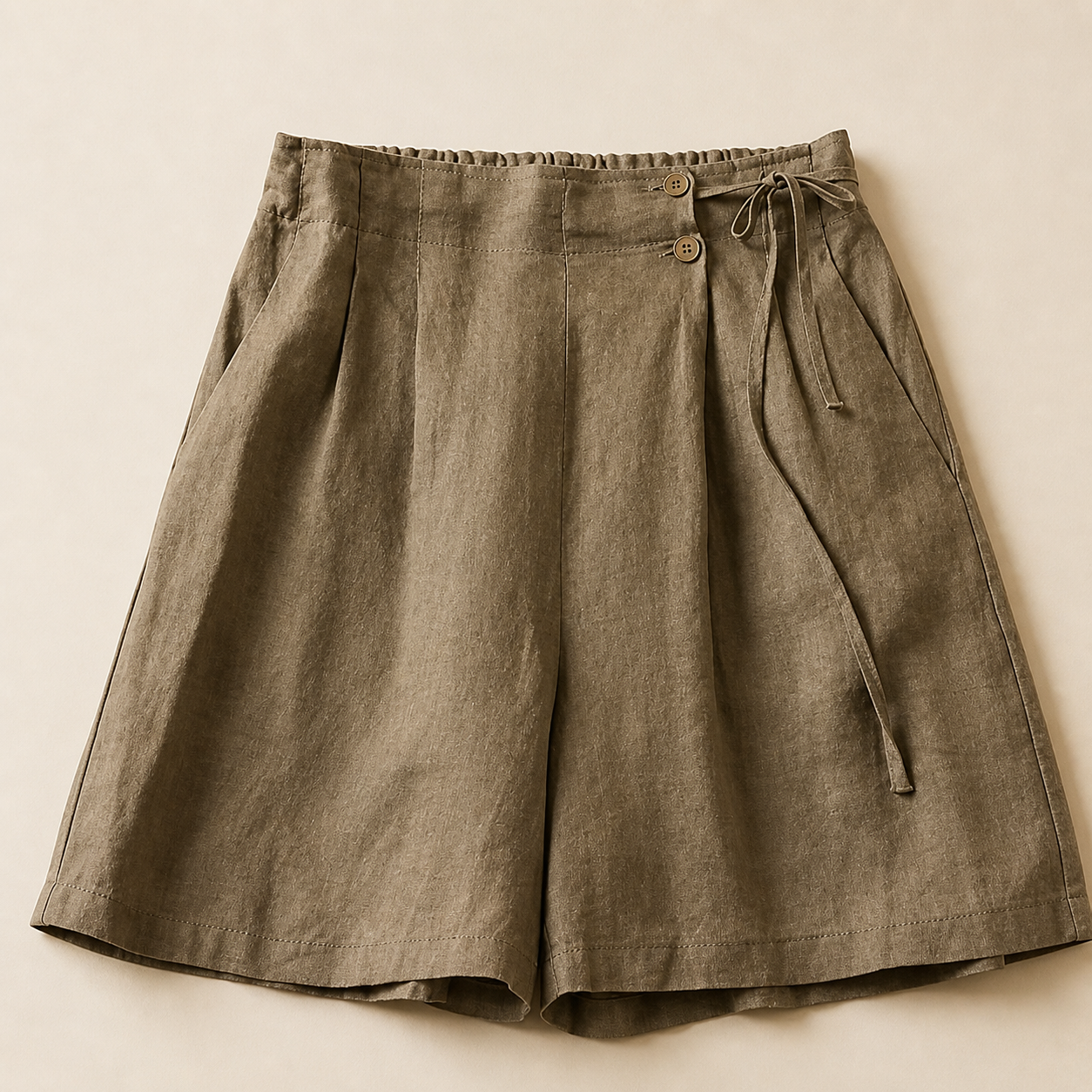 Amara Cotton Linen Wrap Shorts