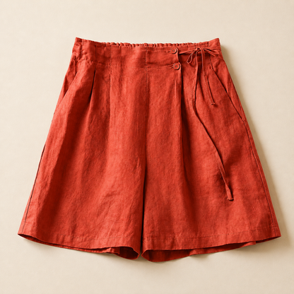 Amara Cotton Linen Wrap Shorts