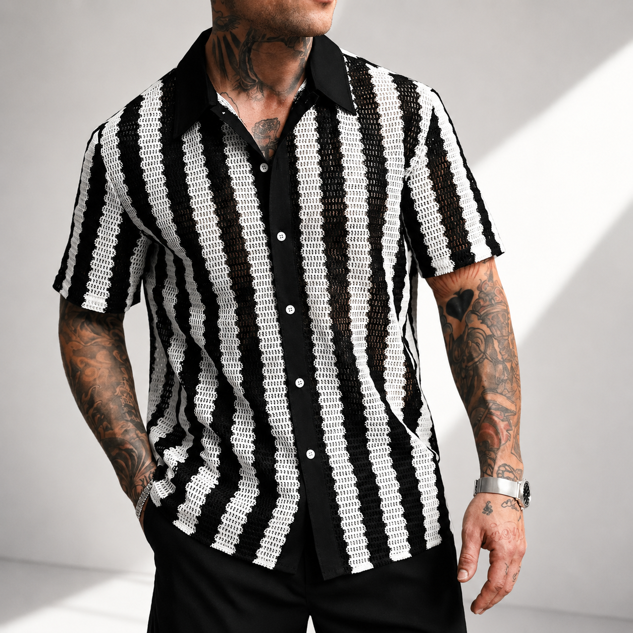 Lucien Open-Knit Polo