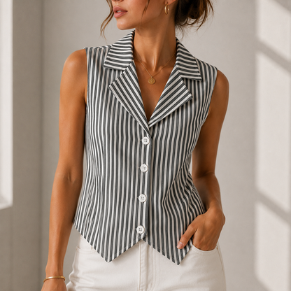 Camille Stripe Vest