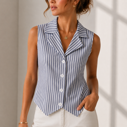 Camille Stripe Vest