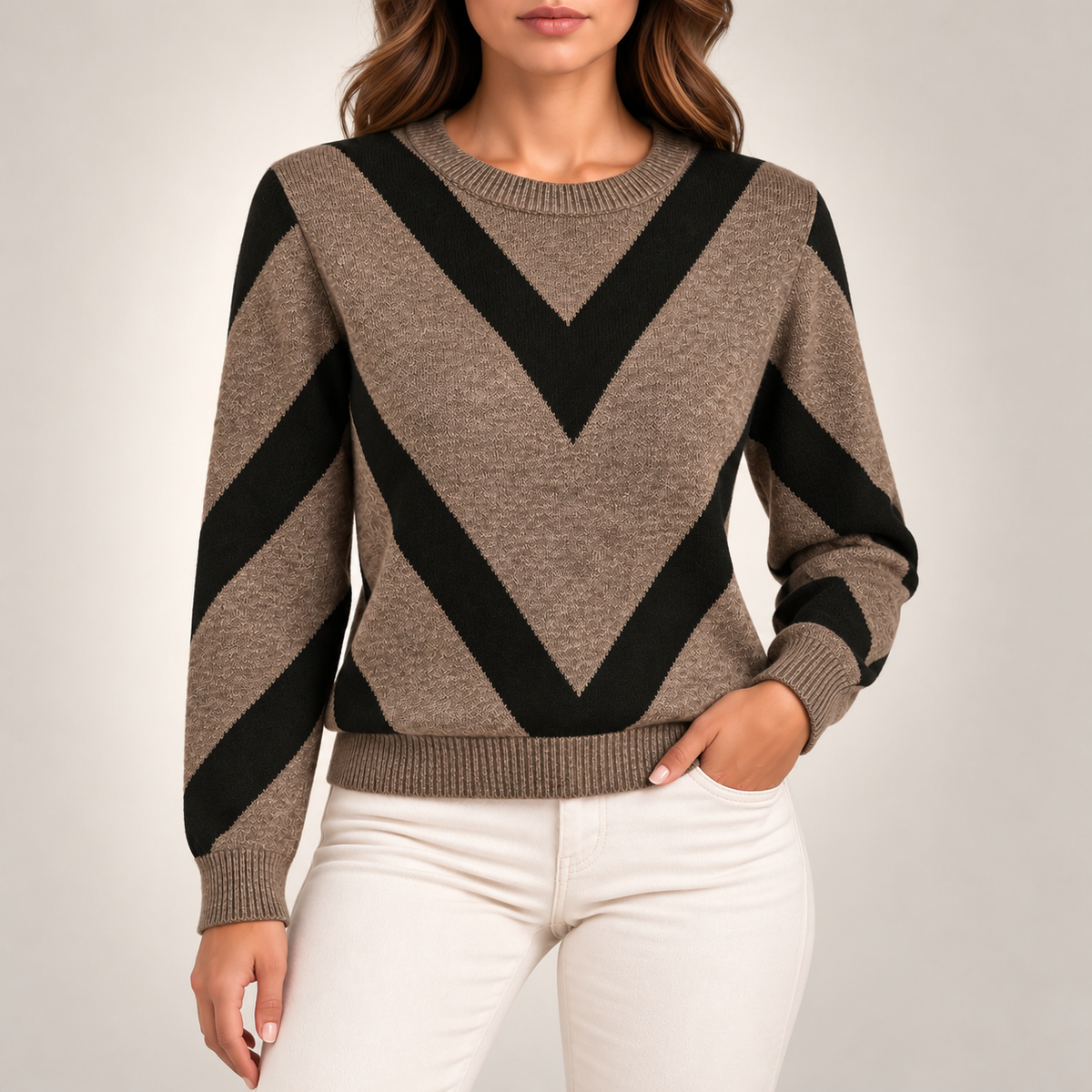 Elise Chevron Knit Sweater