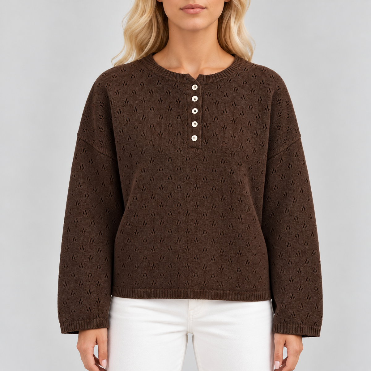 Ella Eyelet Knit Sweater