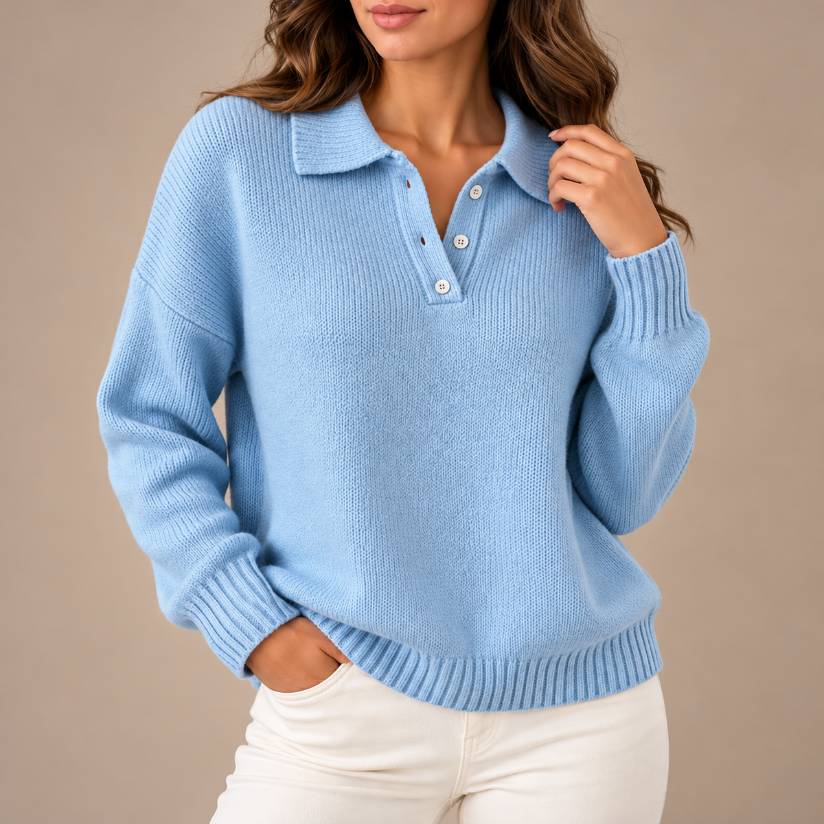 Audrey Knit Polo Sweater