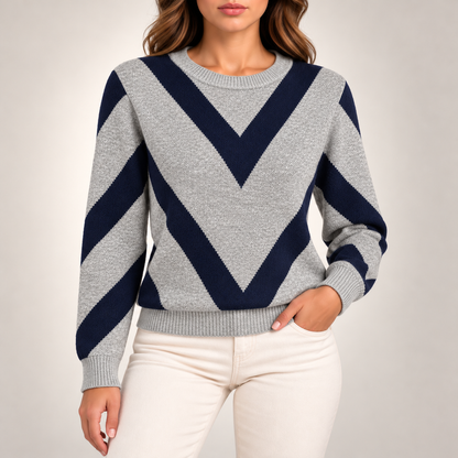 Elise Chevron Knit Sweater