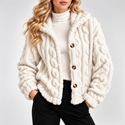 Amelia Plush Cable-Knit Jacket