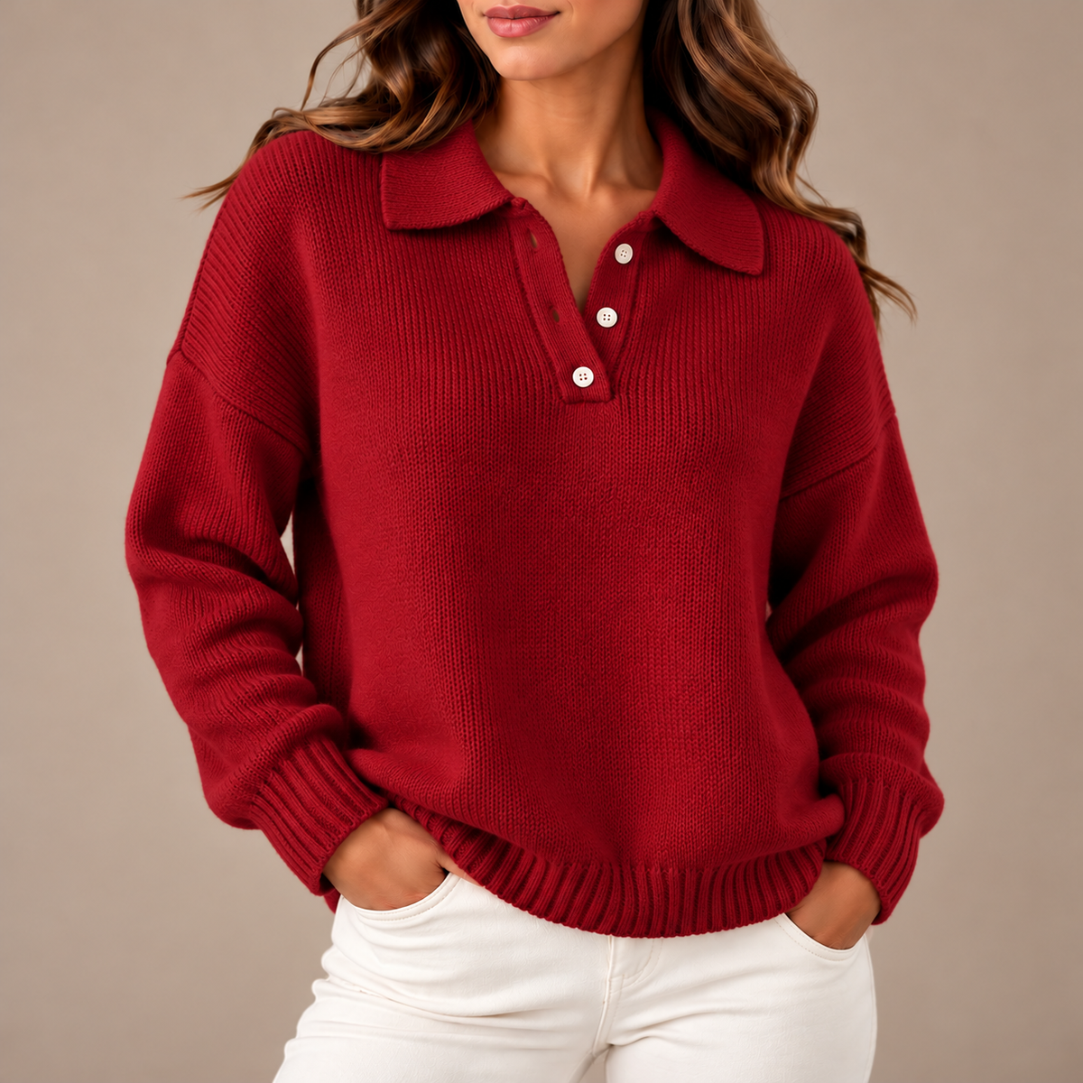 Audrey Knit Polo Sweater