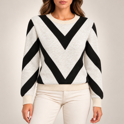Elise Chevron Knit Sweater