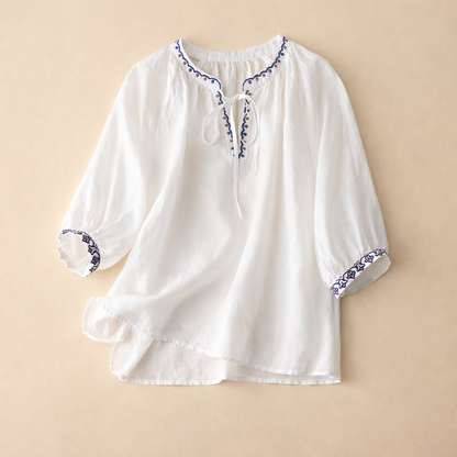 Emma Linen Blouse