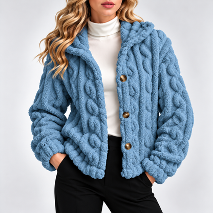 Amelia Plush Cable-Knit Jacket