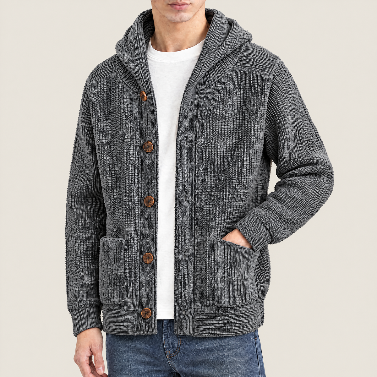 Hudson Hooded Knit Cardigan
