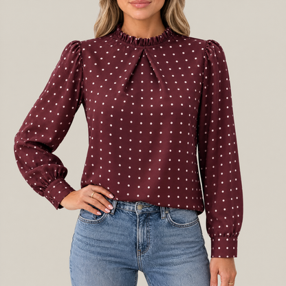 Mia Polka Dot Ruffle Blouse