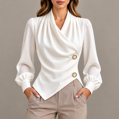 Clara Draped Wrap Blouse