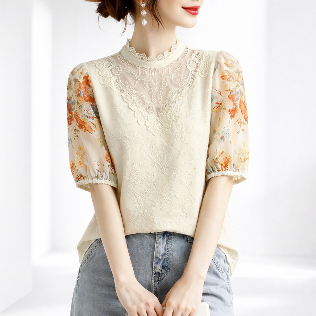 Caroline Floral Sleeve Blouse