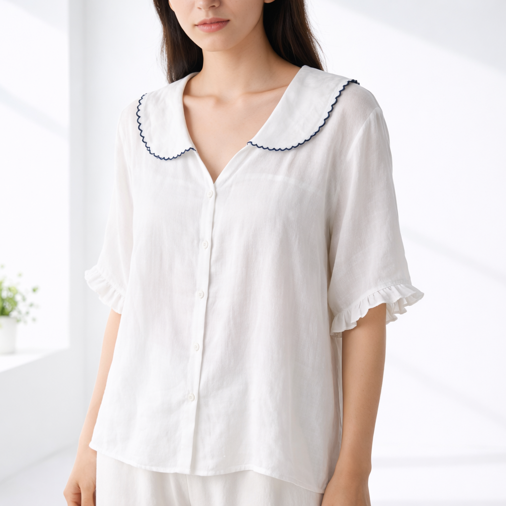 Olivia Cotton-Linen Blouse