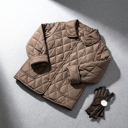 Elise Quilted Button-Up Jacket