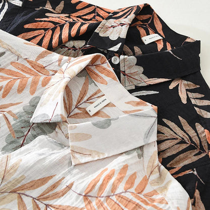 Henry Linen Tropical Print Shirt