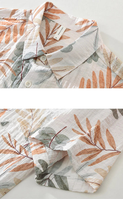 Henry Linen Tropical Print Shirt