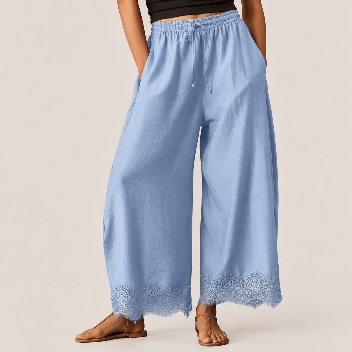 Amelie Lace Wide-Leg Pants