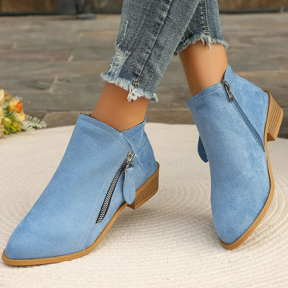Lora Flannel Ankle Boots