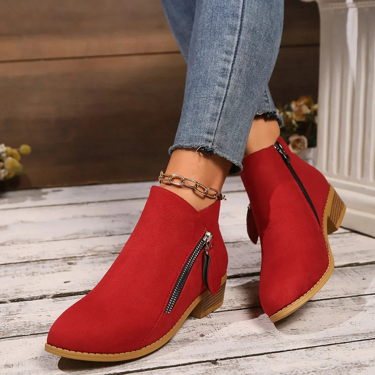 Lora Flannel Ankle Boots