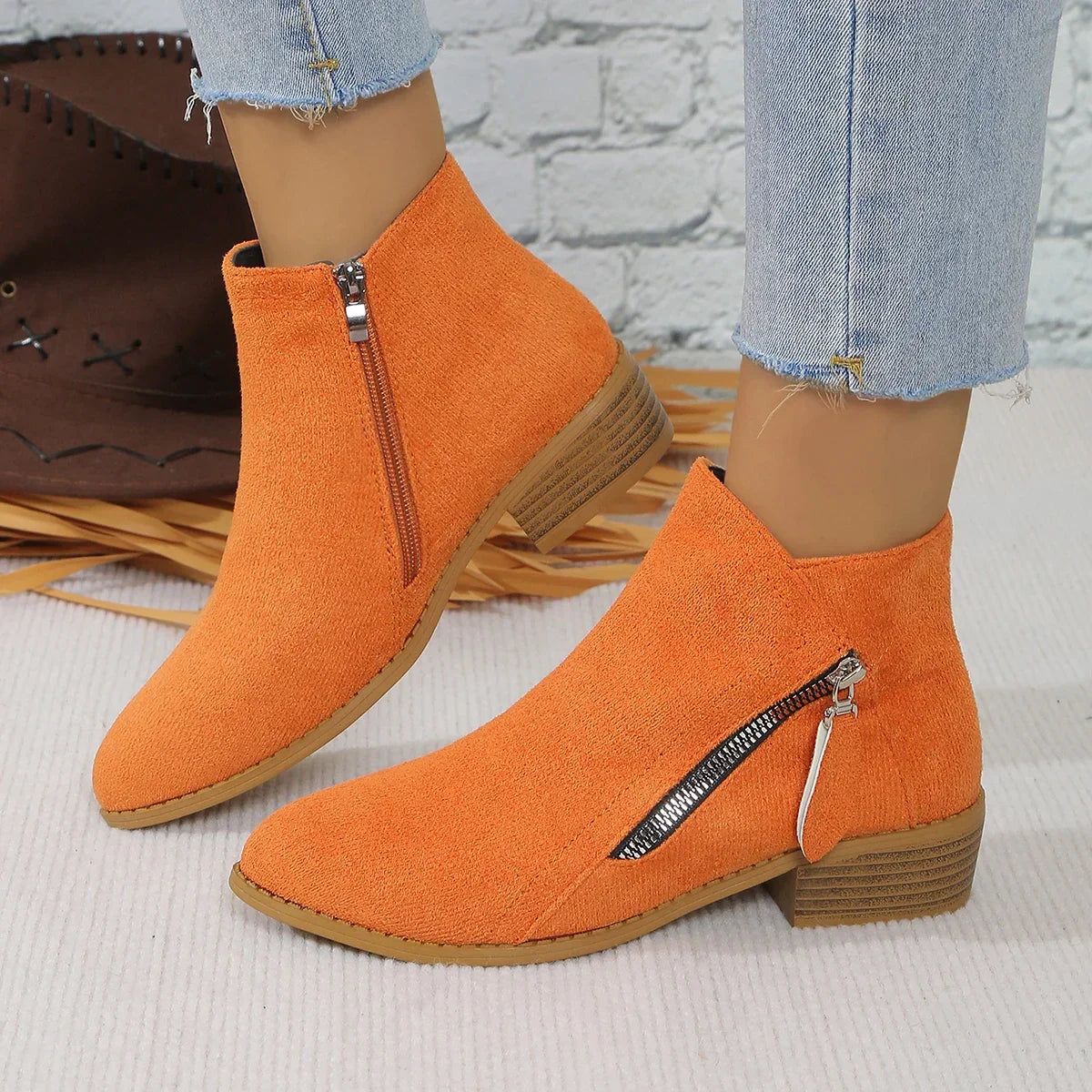 Lora Flannel Ankle Boots