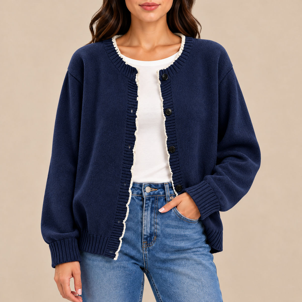 Isabella Ruffle Knit Cardigan