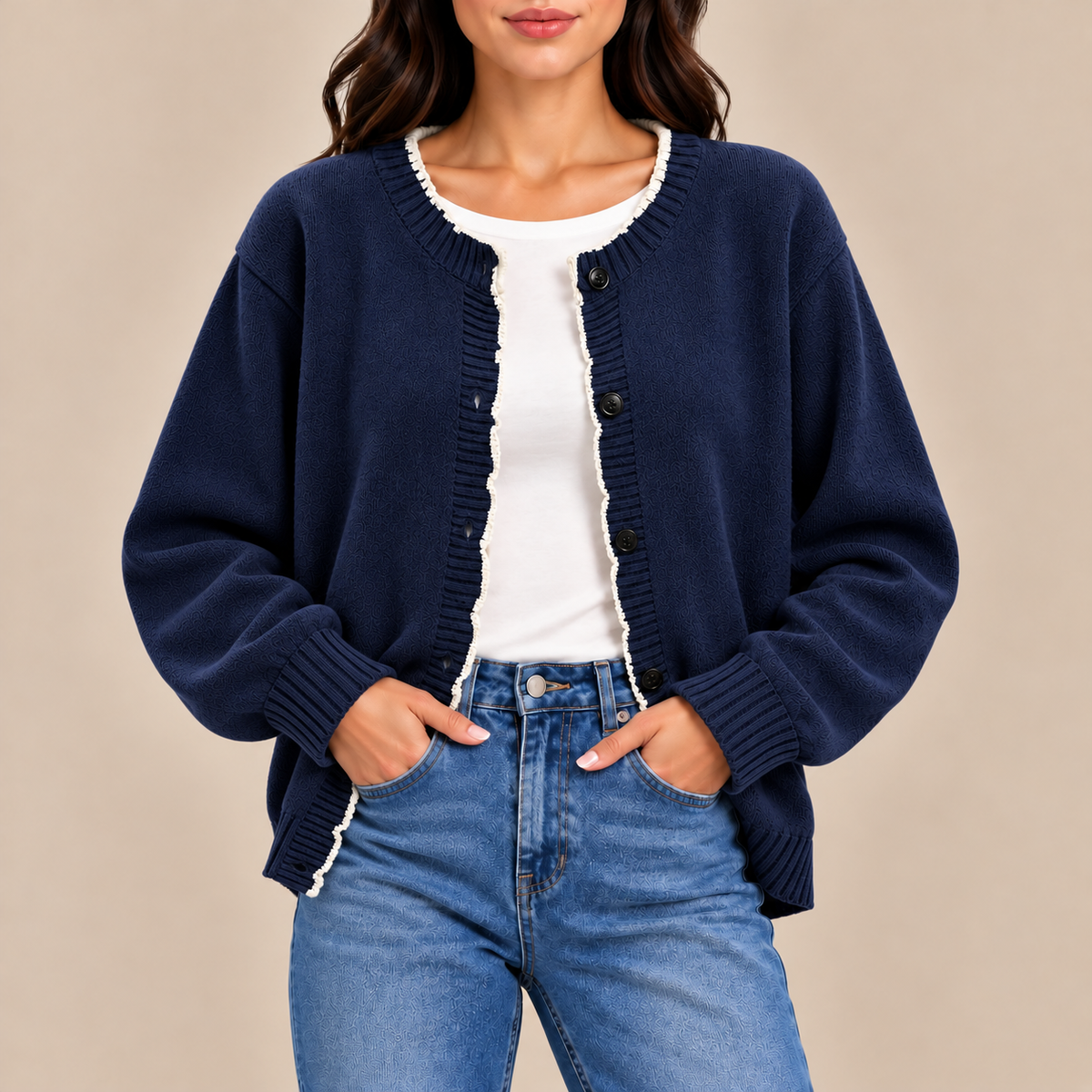 Isabella Ruffle Knit Cardigan