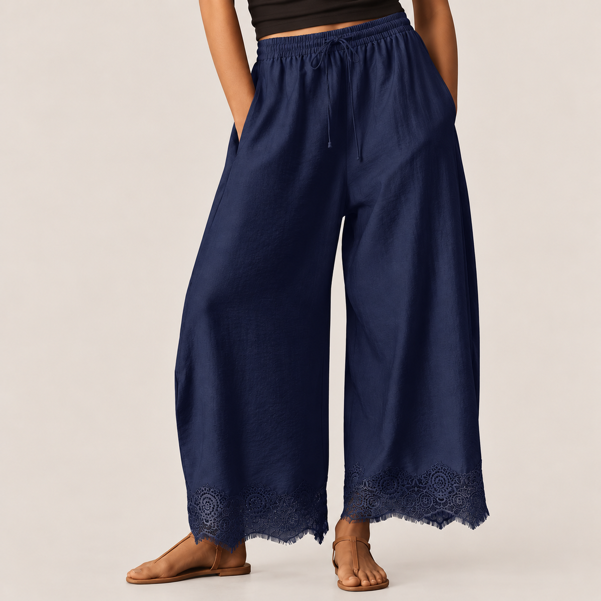 Amelie Lace Wide-Leg Pants