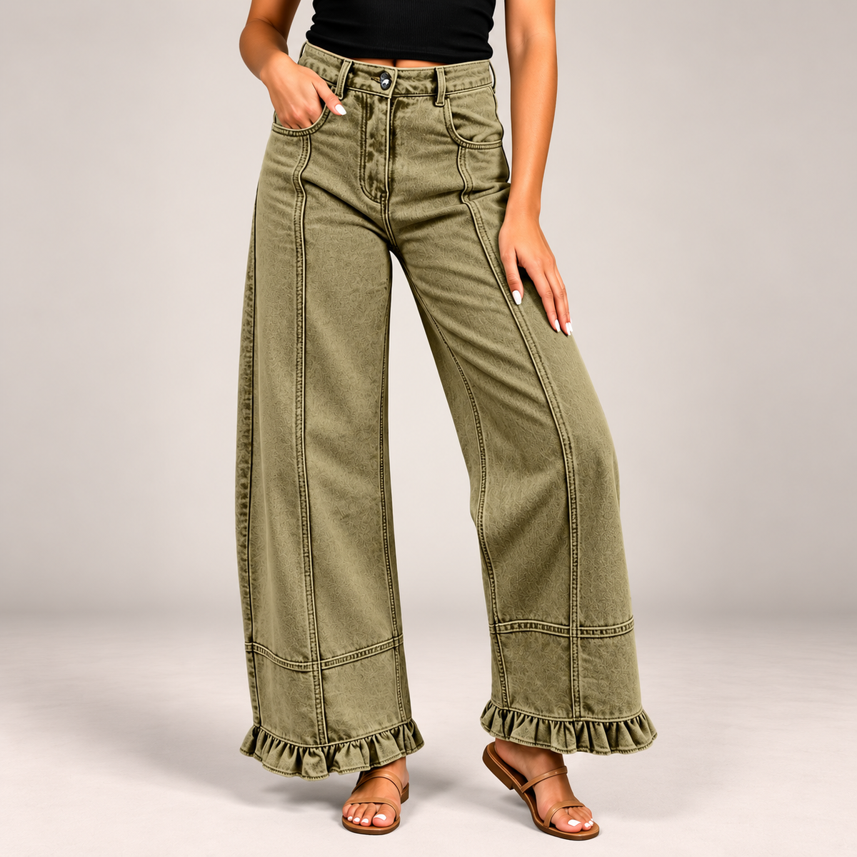 Ellie Ruffle Hem Jeans