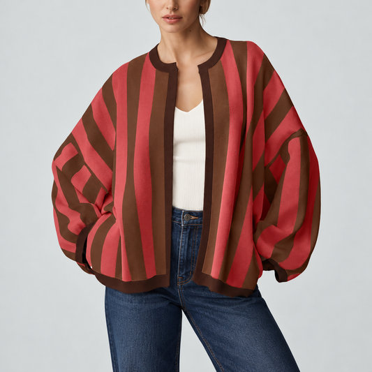 Camille Striped Knit Cardigan