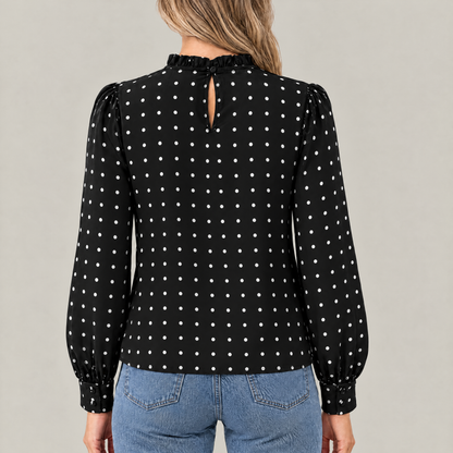 Mia Polka Dot Ruffle Blouse