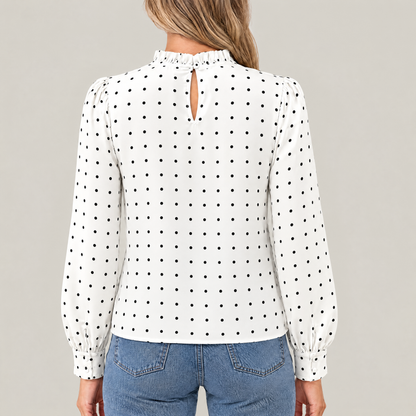 Mia Polka Dot Ruffle Blouse