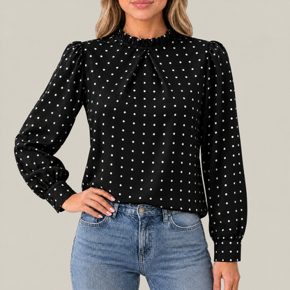 Mia Polka Dot Ruffle Blouse
