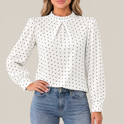 Mia Polka Dot Ruffle Blouse