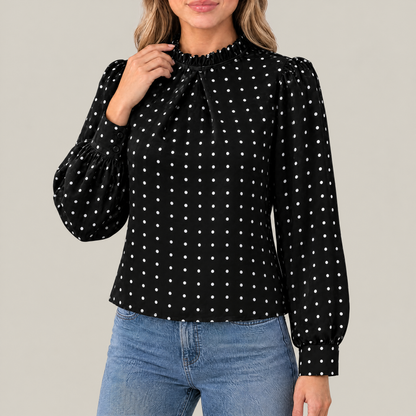 Mia Polka Dot Ruffle Blouse