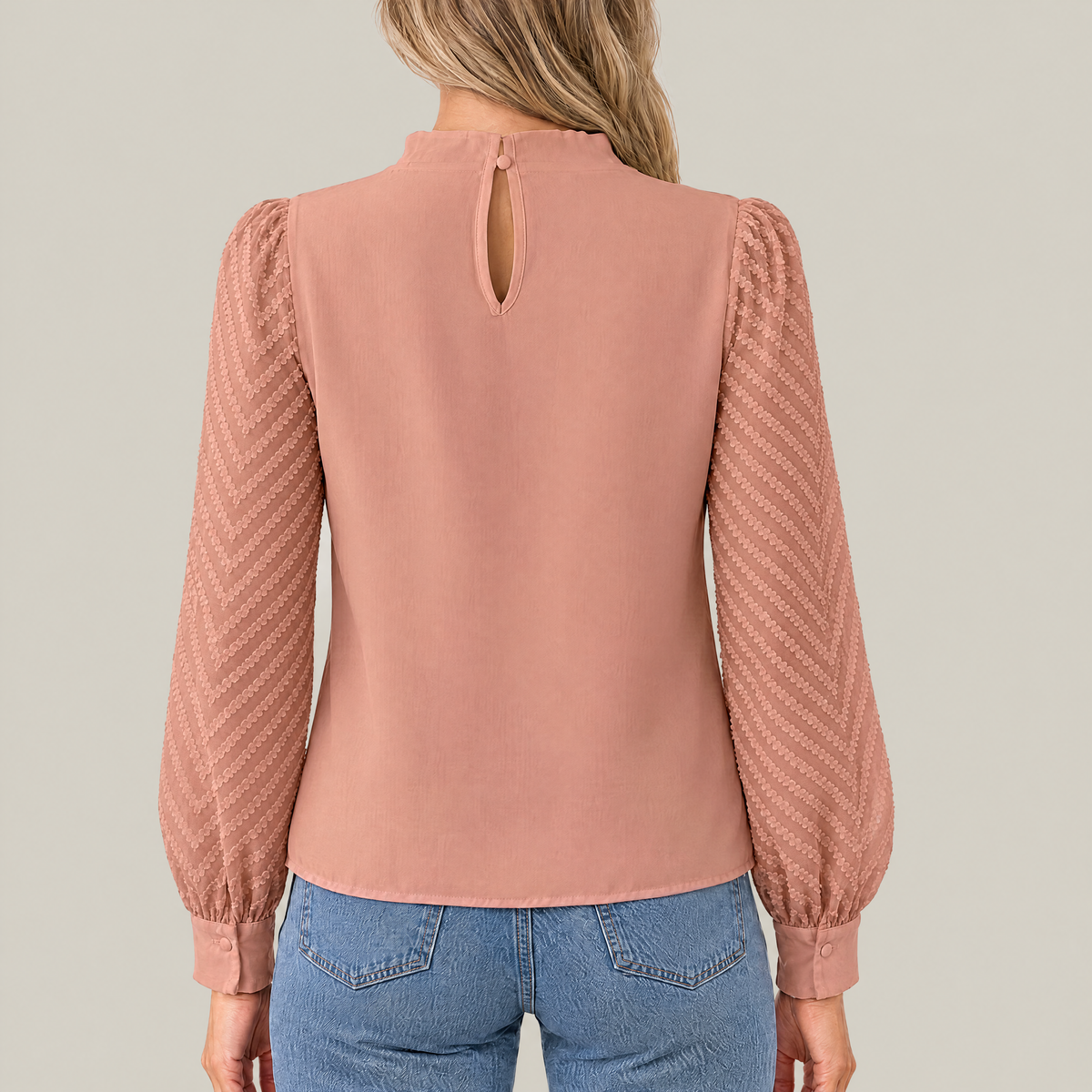 Elise Pleated High Neck Blouse