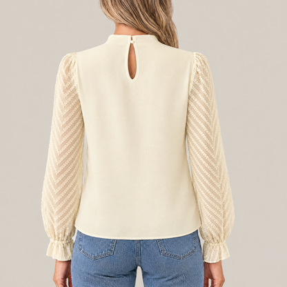 Elise Pleated High Neck Blouse
