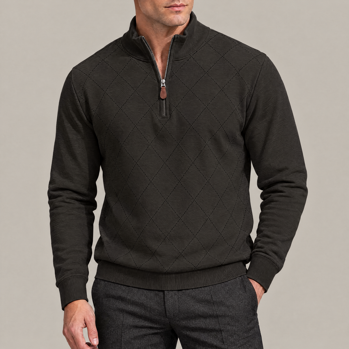 Thomas Argyle Quarter-Zip Pullover