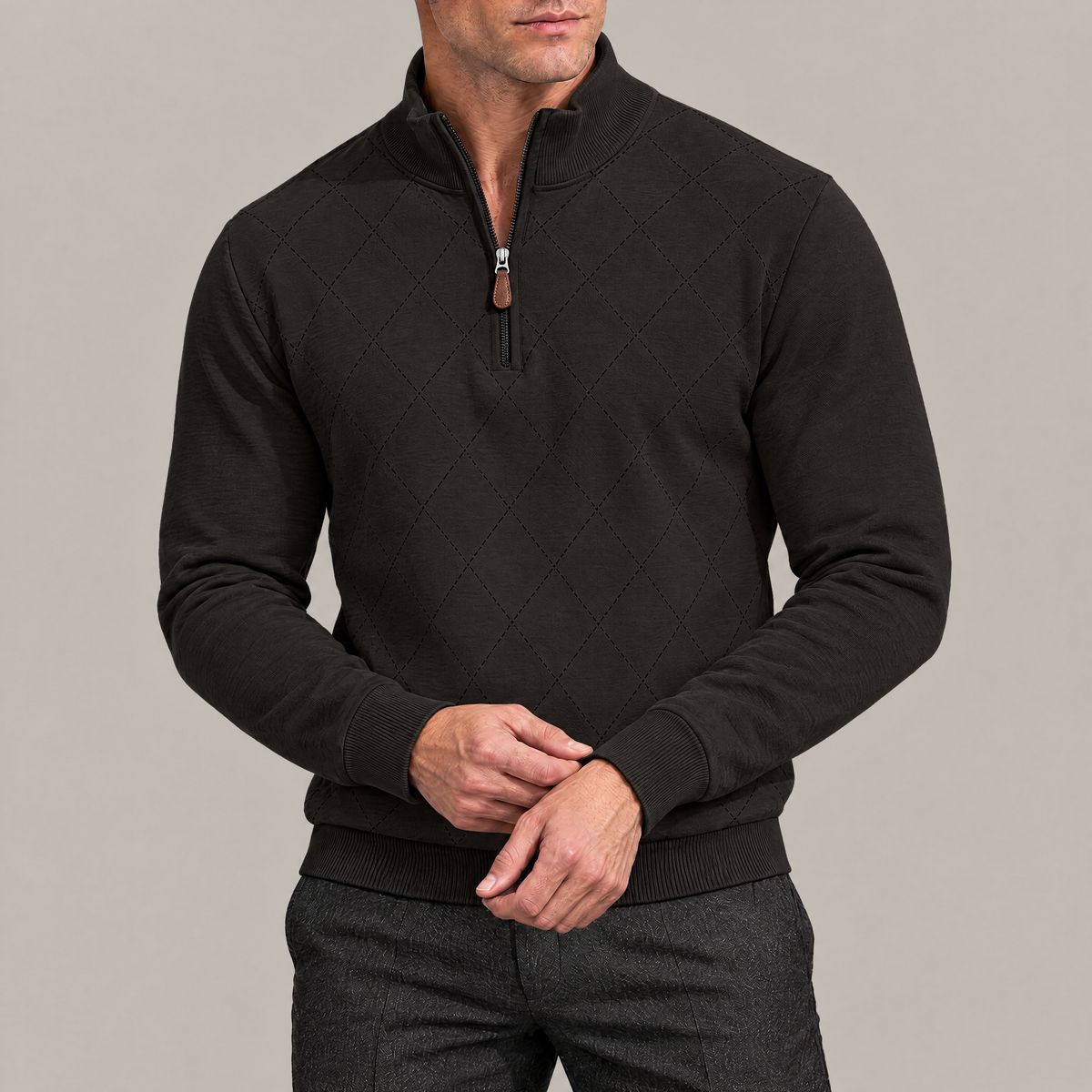 Thomas Argyle Quarter-Zip Pullover